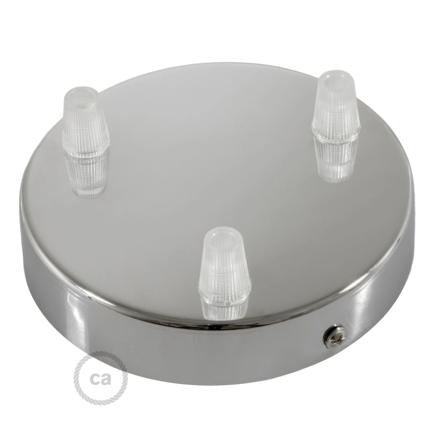 Cylindrical metal 3-hole ceiling rose kit