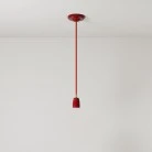 Pendant lamp with textile cable and coloured porcelain details - Made in Italy - Bulb included