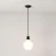 Pendant lamp with textile cable and coloured porcelain details - Made in Italy - Bulb included