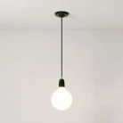 Pendant lamp with textile cable and coloured porcelain details - Made in Italy - Bulb included