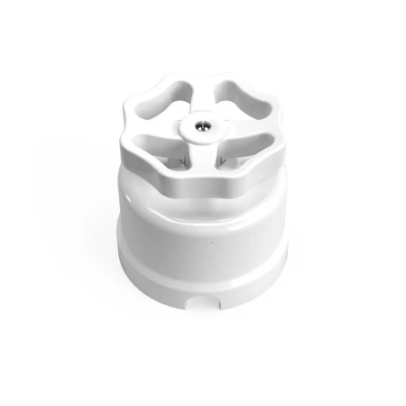 Switch/Diverter in white porcelain with knob - White