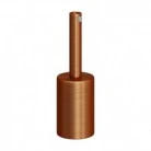 Cylindrical metal E27 lamp holder kit with 7 cm cable clamp