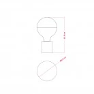 Applique with exposed light bulb and half silver sphere - IP44 Waterproof