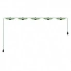 Maioliche' String Light Lumet System starting from 7,5 m with fabric cable, 5 lamp holders and lampshades, hook and black plug
