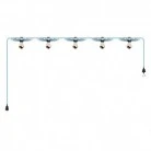 Maioliche' String Light Lumet System starting from 7,5 m with fabric cable, 5 lamp holders and lampshades, hook and black plug