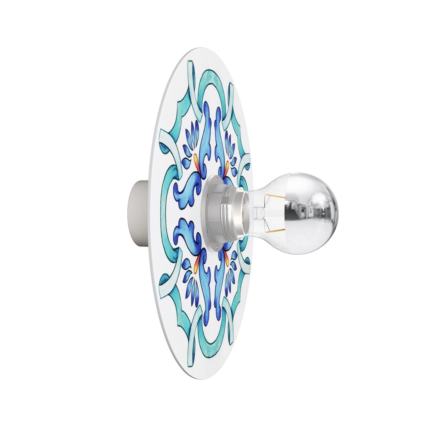 Wall or ceiling lamp with majolica lampshade - IP44 Waterproof
