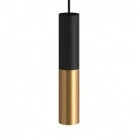 Pendant lamp complete with fabric cable and Tub-E14 double lampshade