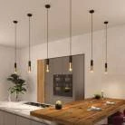 Pendant lamp complete with fabric cable and Tub-E14 double lampshade
