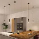 Pendant lamp complete with fabric cable and Tub-E14 double lampshade