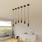 Pendant lamp complete with fabric cable and Tub-E14 double lampshade