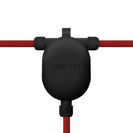 EIVA-3, 3-way outdoor IP65 snap-in joint - Black