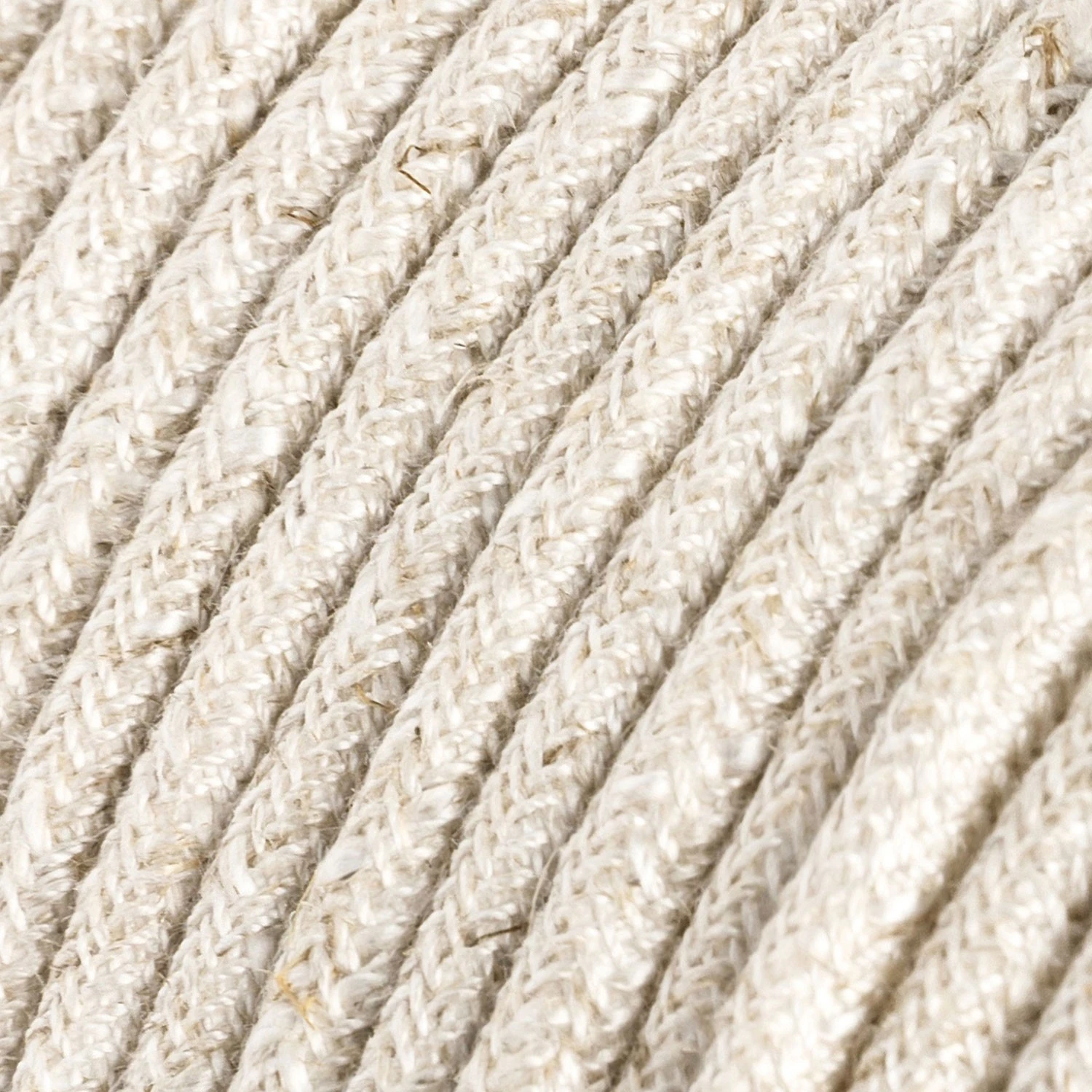 Round Electric Cable covered by Natural Linen RN01 Neutral