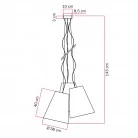 Trittico chandelier with two-tone cone lampshade - Made in Italy