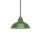 Pendant lamp with textile cable, Bistrot lampshade and metal details - Made in Italy