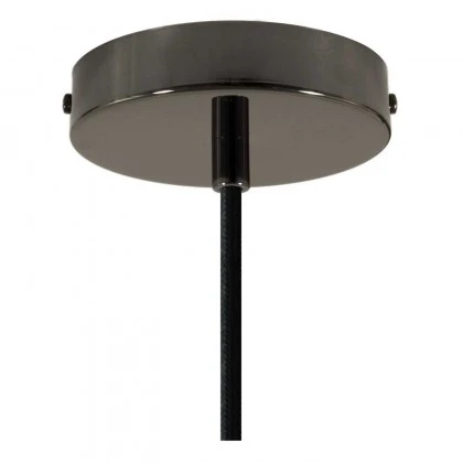Pendant lamp with textile cable, Bistrot lampshade and metal details - Made in Italy