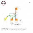 WAGO connector kit compatible with 2x cable for 1 hole ceiling rose