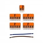 WAGO connector kit compatible with 2x cable for 7 hole ceiling rose