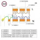 WAGO connector kit compatible with 2x cable for 8 hole ceiling rose