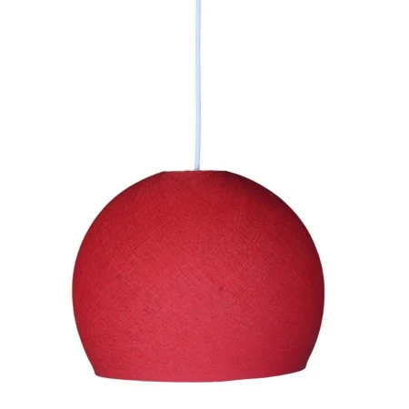 Dome Lampshade in fiber - 100% handmade - Red Polyester