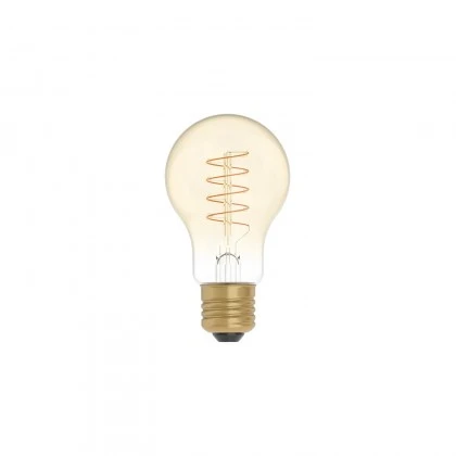 LED Golden Light Bulb Carbon Line Curved Spiral Filament Drop A60 4W 250Lm E27 1800K Dimmable - C03