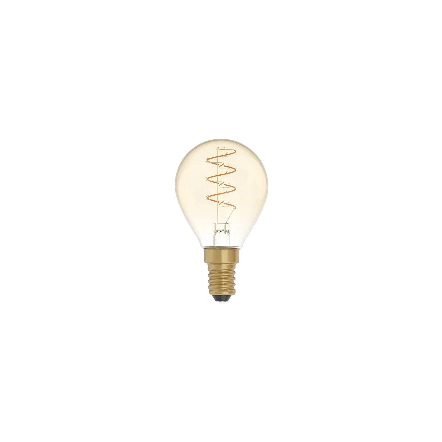 LED Golden Light Bulb Carbon Line Curved Spiral Filament Mini Globe G45 2,2W 136Lm E14 1800K Dimmable - C02