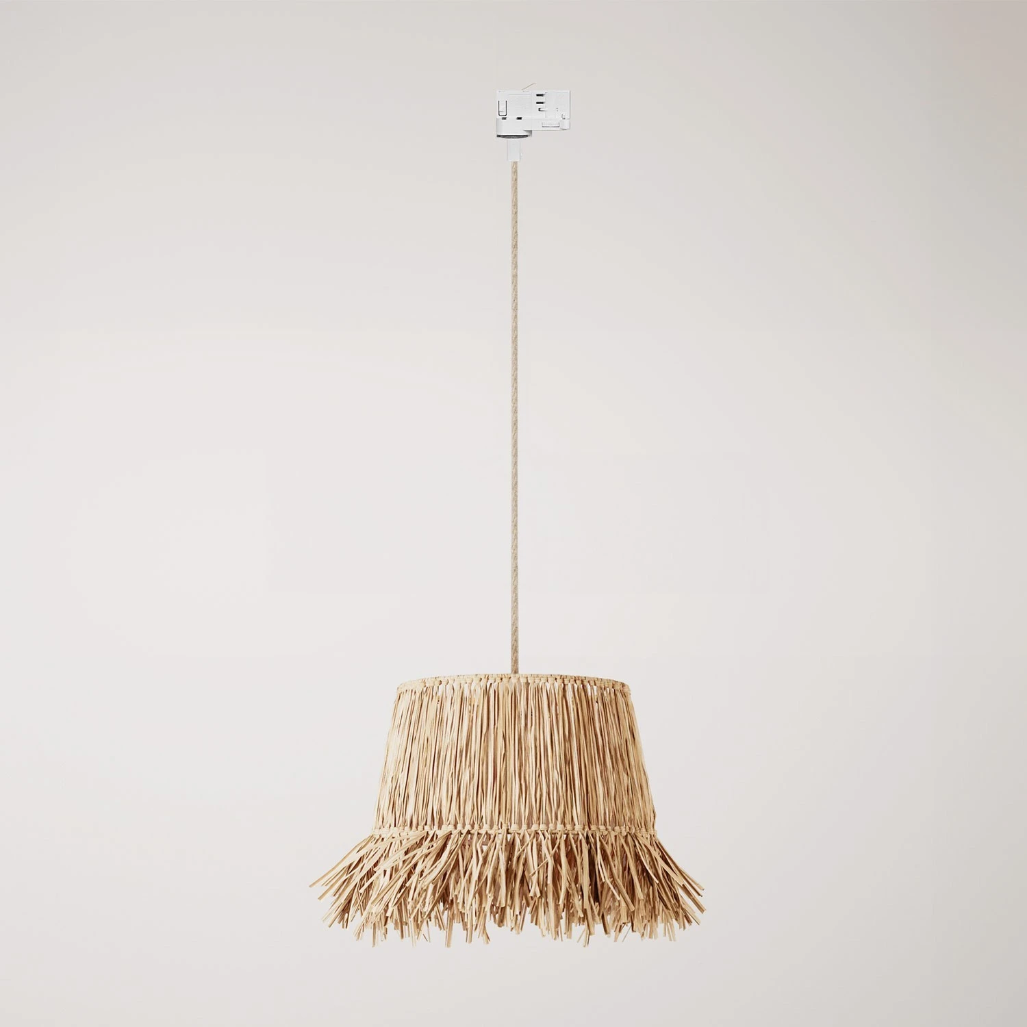 Track lamp with Honolulu raffia shade