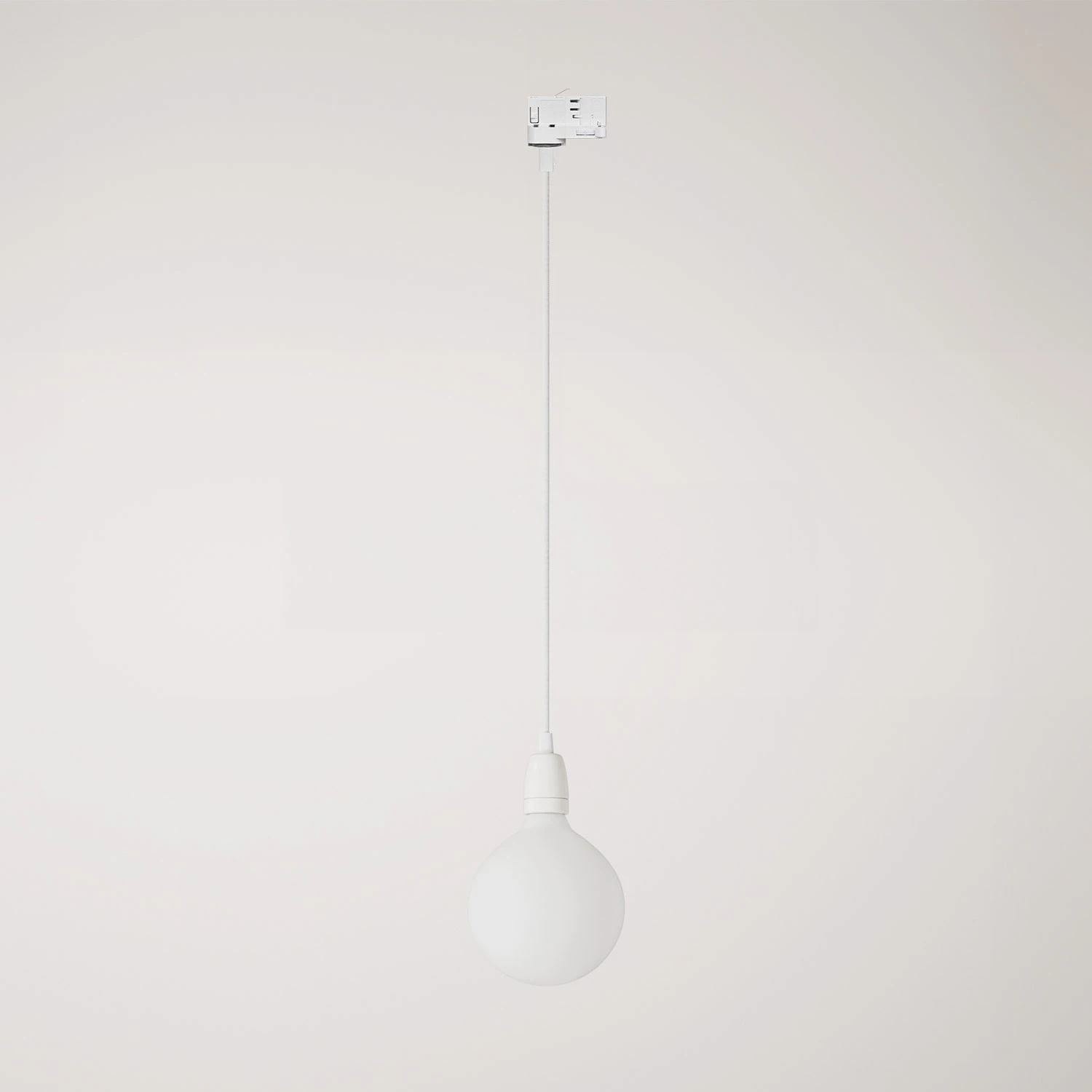Track pendant lamp with coloured porcelain finish