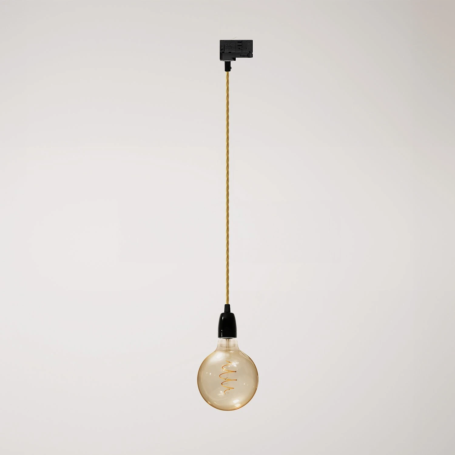 Vintage track pendant lamp with porcelain finish