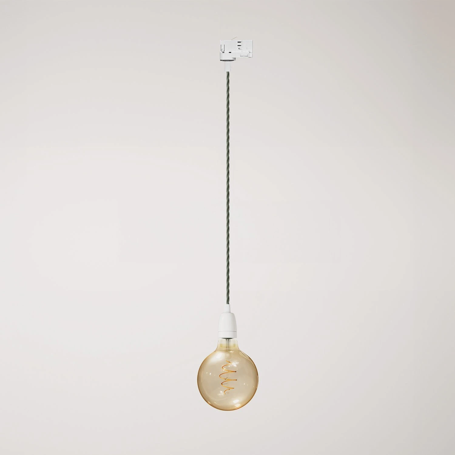 Classic track pendant lamp with porcelain finish