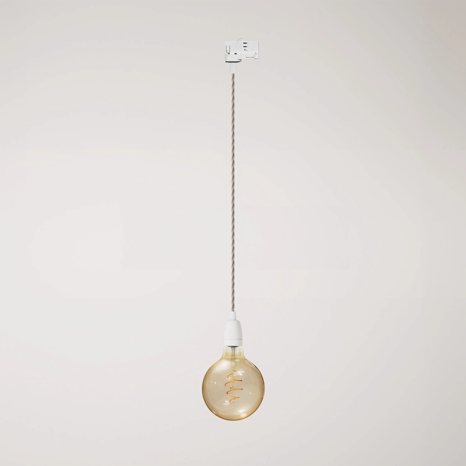 Classic track pendant lamp with porcelain finish