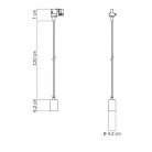 Industrial pendant lamp with textile cable and track adapter