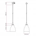Pendant lamp with shade Vaso and track adapter
