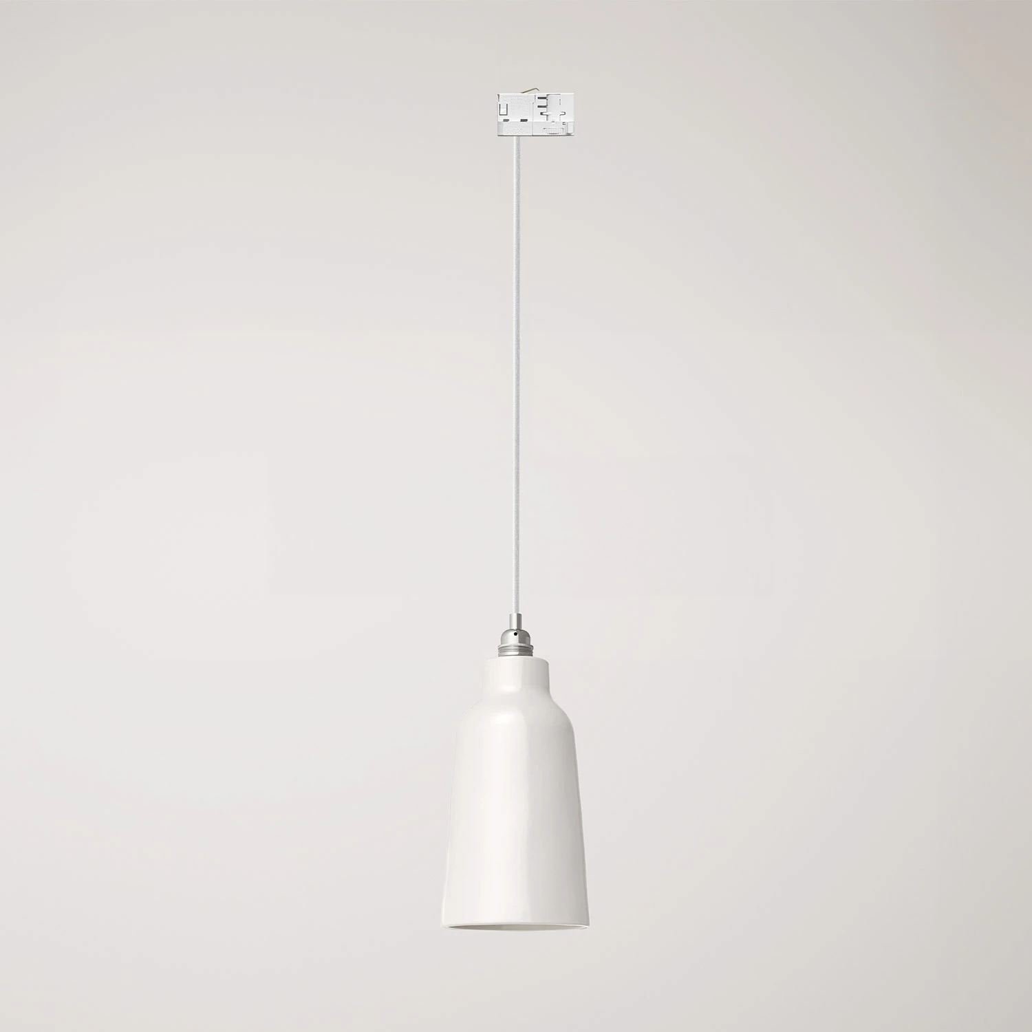 Pendant lamp with Bottiglia shade and track adapter