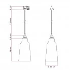 Pendant lamp with Bottiglia shade and track adapter