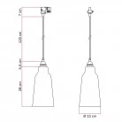 Pendant lamp with Bottiglia shade and track adapter