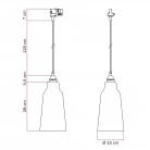 Pendant lamp with Bottiglia shade and track adapter