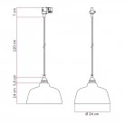 Suspension lamp with Coppa shade and track adapter