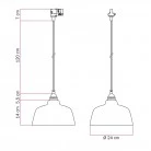 Suspension lamp with Coppa shade and track adapter