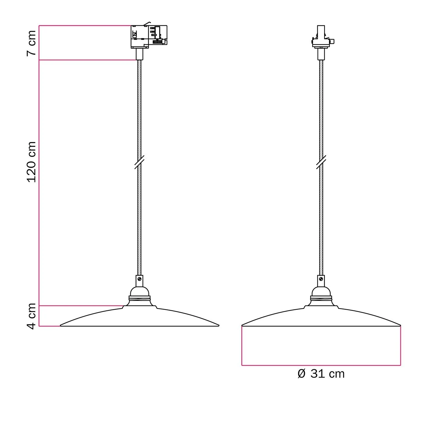 Suspension lamp with with ceramic shade Piatto