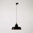 Ceramic pendant lamp for tracks with Industriale lampshade