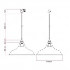 Ceramic pendant lamp for tracks with Harbour lampshade