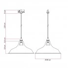 Ceramic pendant lamp for tracks with Harbour lampshade