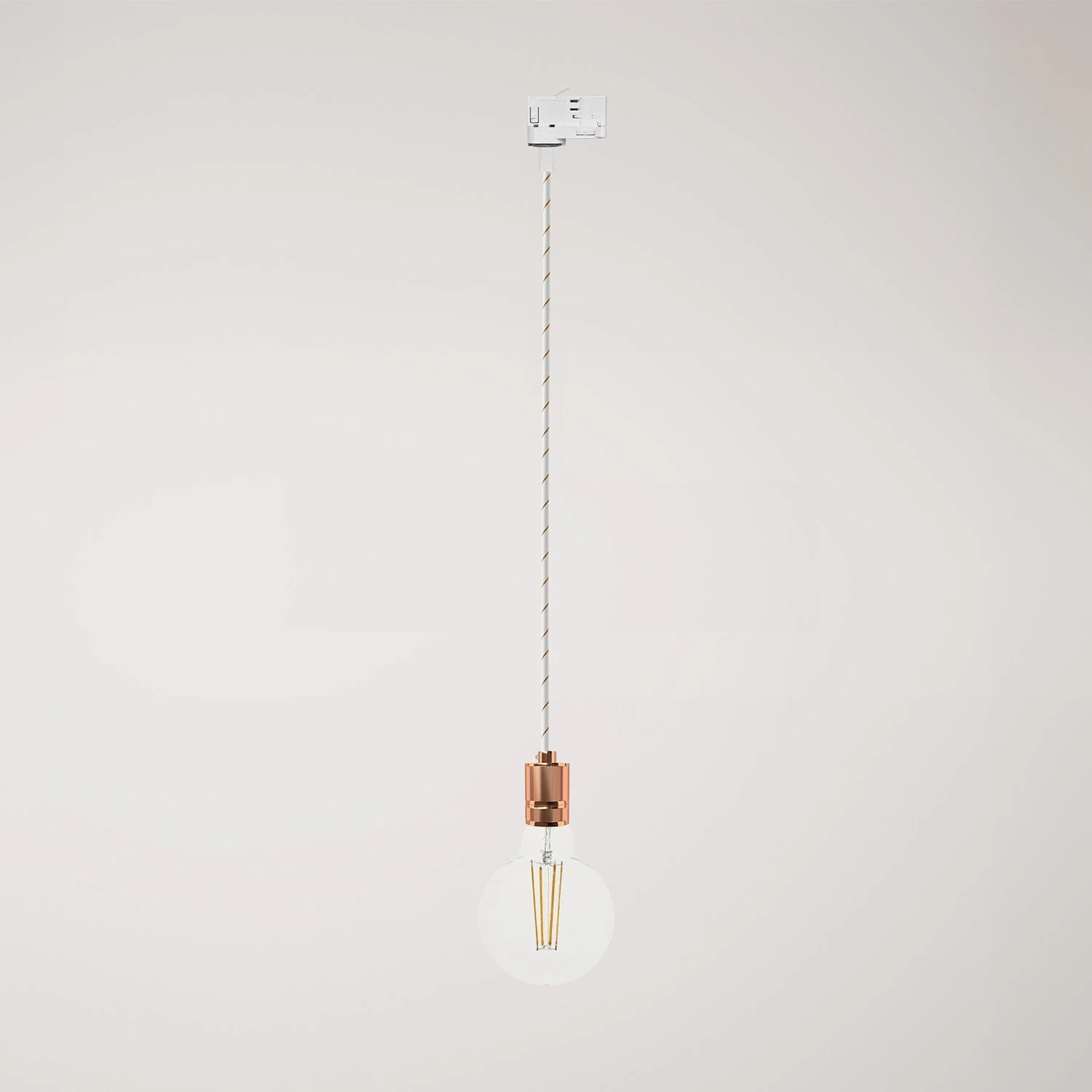 Suspension lamp with knurled aluminium lamp holder for tracks
