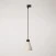 Track pendant lamp with conical wooden shade