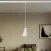 Track pendant lamp with conical wooden shade