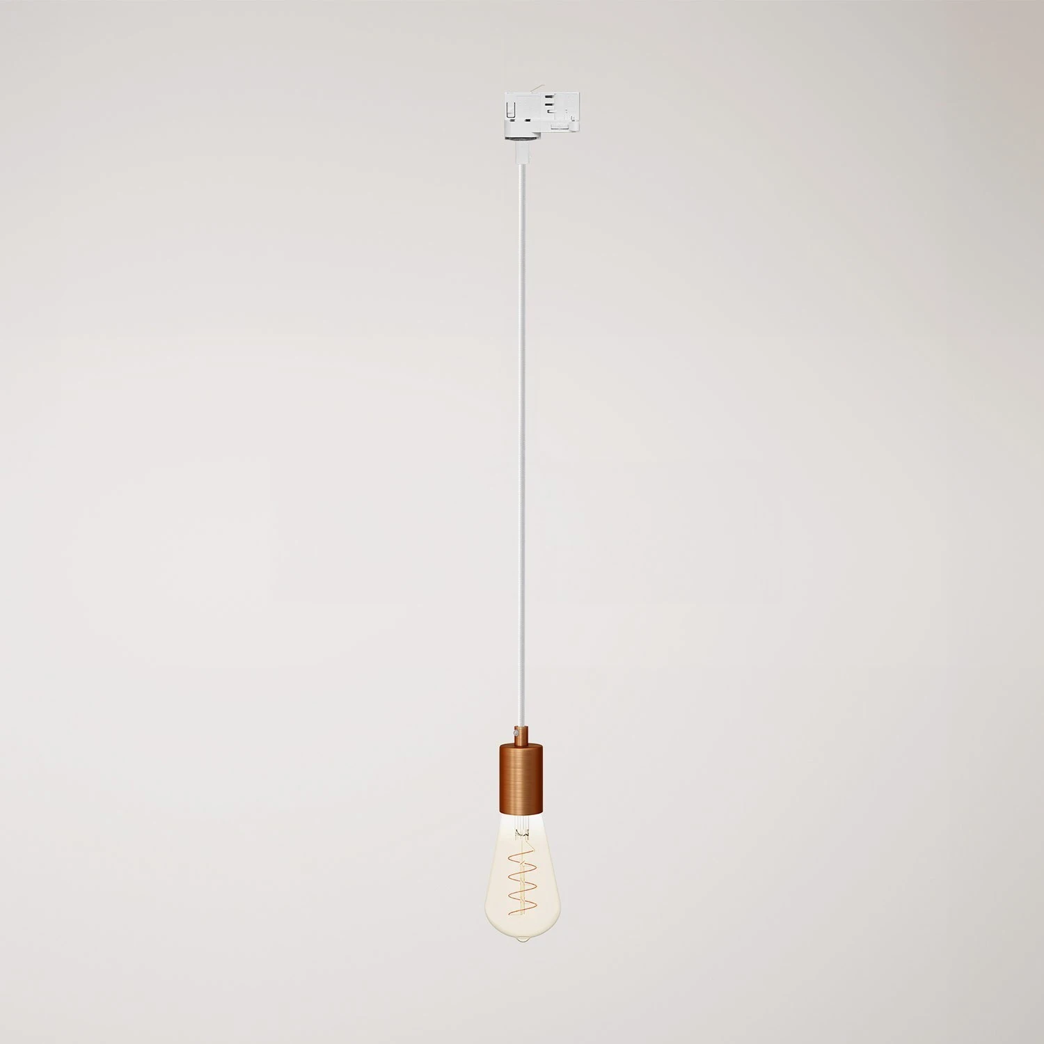 Pendant lamp with satin metal track trim