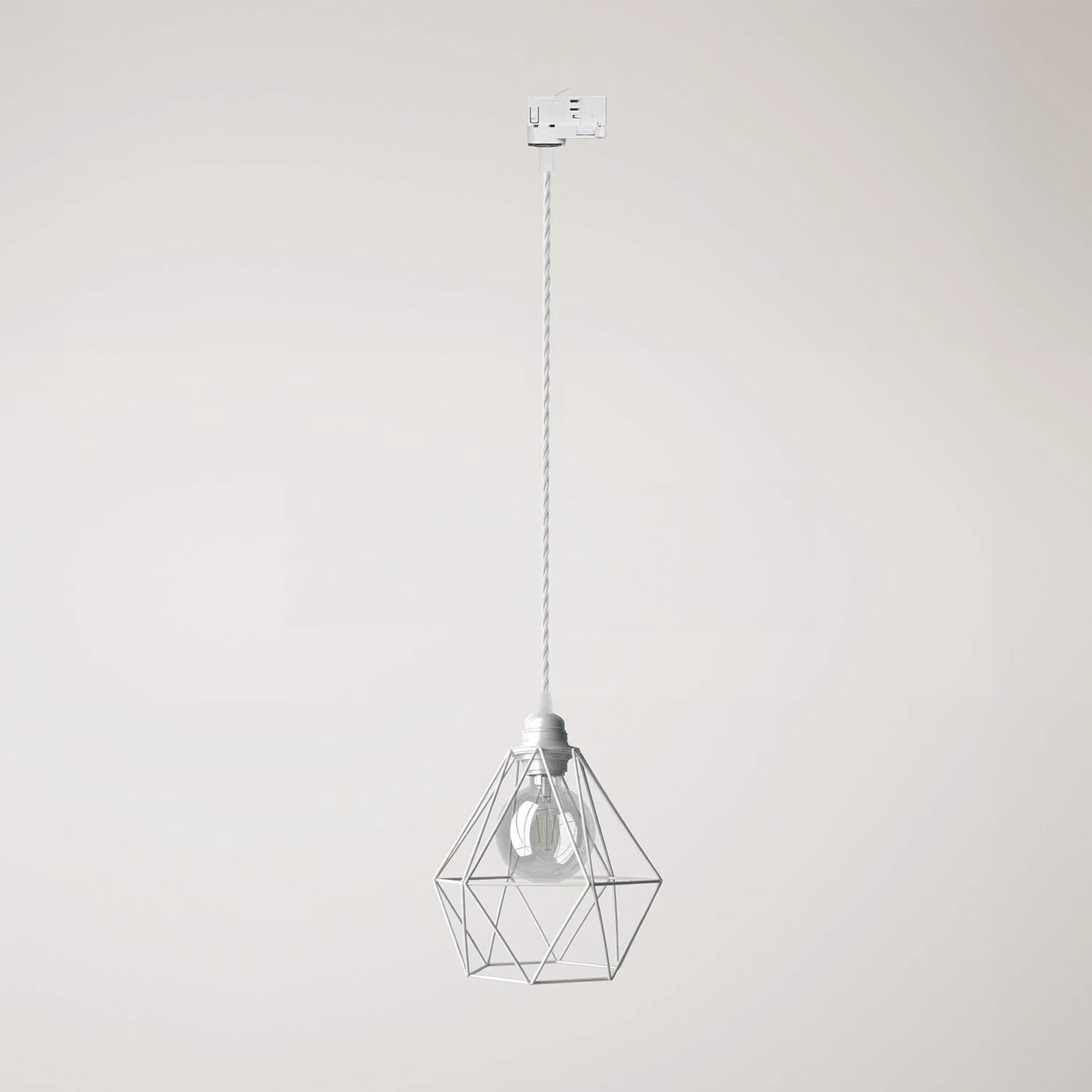 Diamond cage pendant lamp for tracks