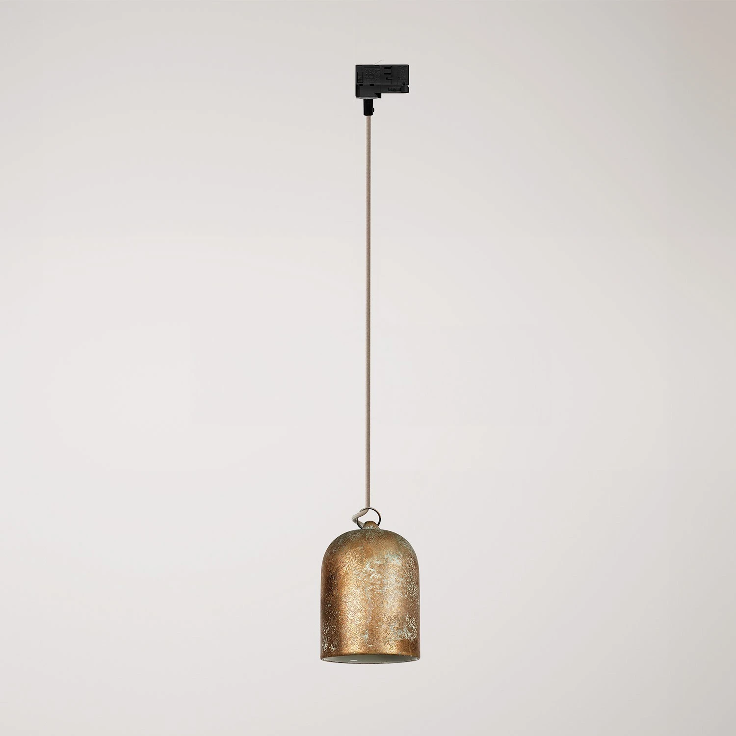 Track pendant with ceramic mini Campana lampshade