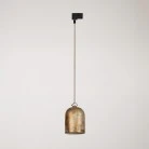 Track pendant with ceramic mini Campana lampshade