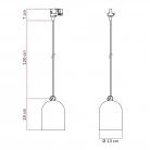 Track pendant with ceramic mini Campana lampshade